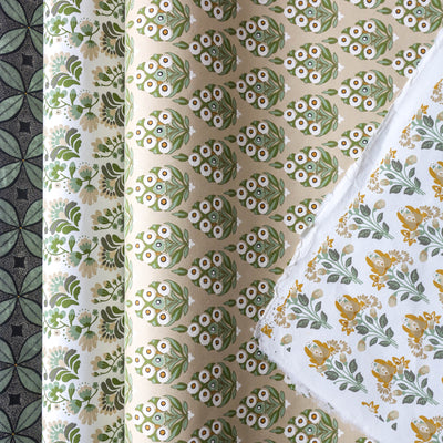 Handmade Recycled Cotton Paper - Arrah Sage Black