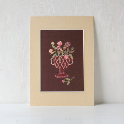 A4 Mounted 'Pink Dahlias' Print by Harriet Watson