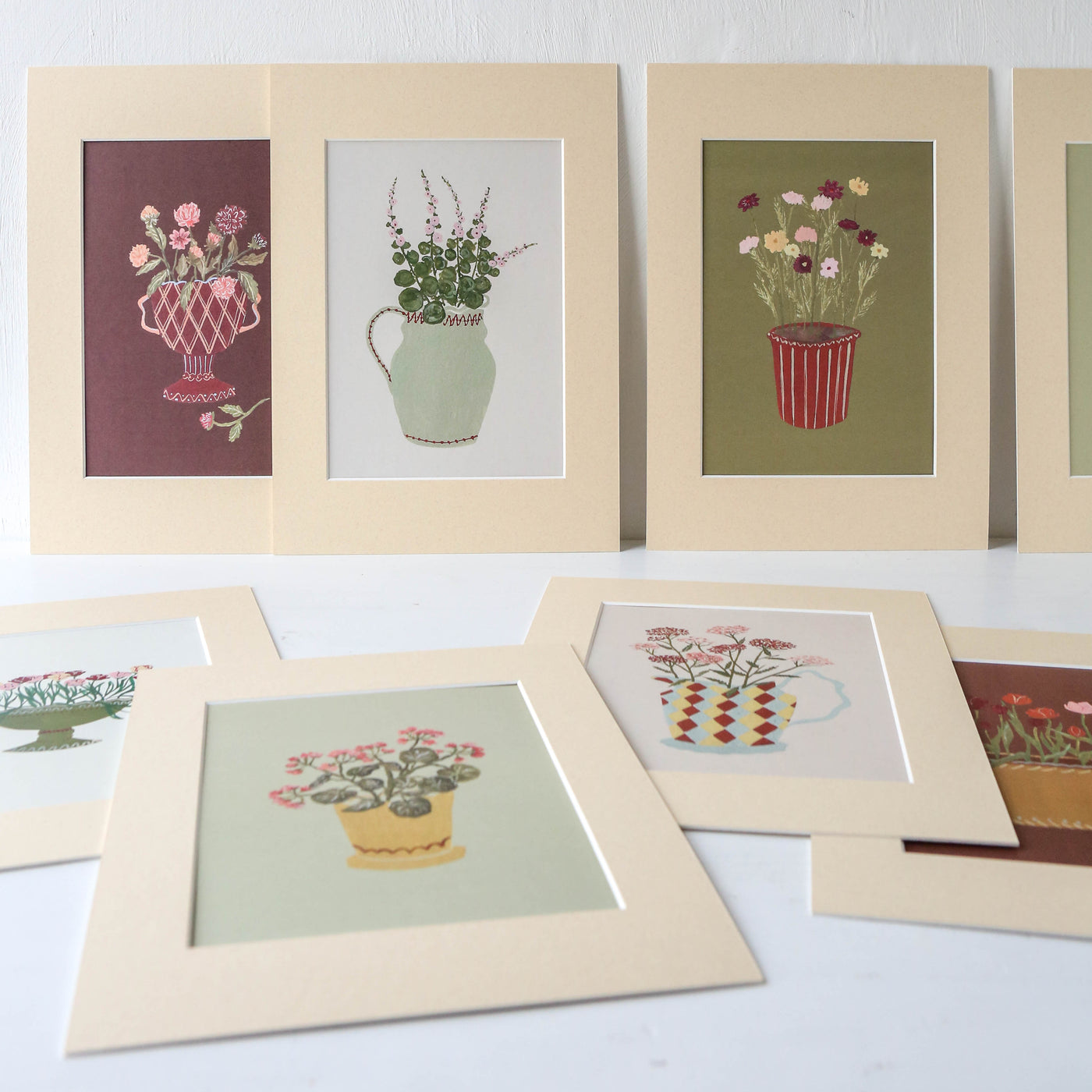 A4 Mounted 'Cheerful Bloom 5' Print by Harriet Watson