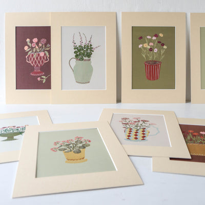 A4 Mounted 'Cheerful Bloom 5' Print by Harriet Watson