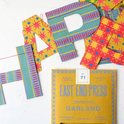 Happy Birthday Sewn Paper Garland - Brights