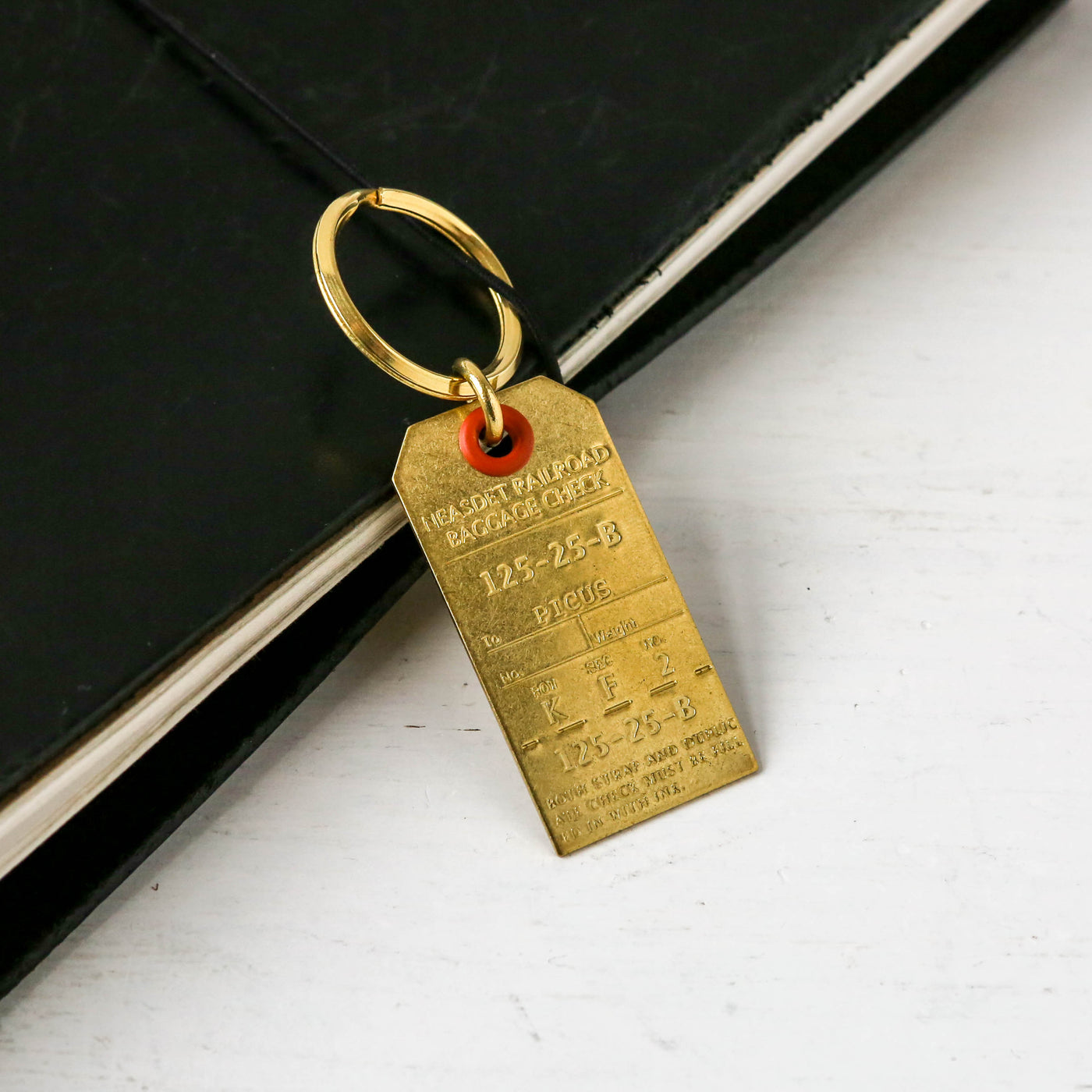 Brass Luggage Tag Key Holder
