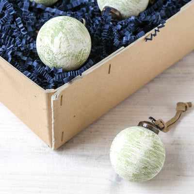 5cm Brushed Glass Bauble - Sage