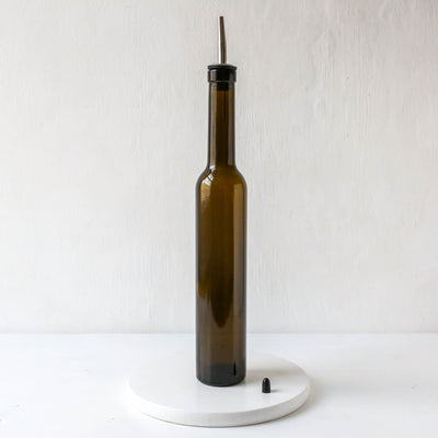 Olive Green Oil or Vinegar Bottle