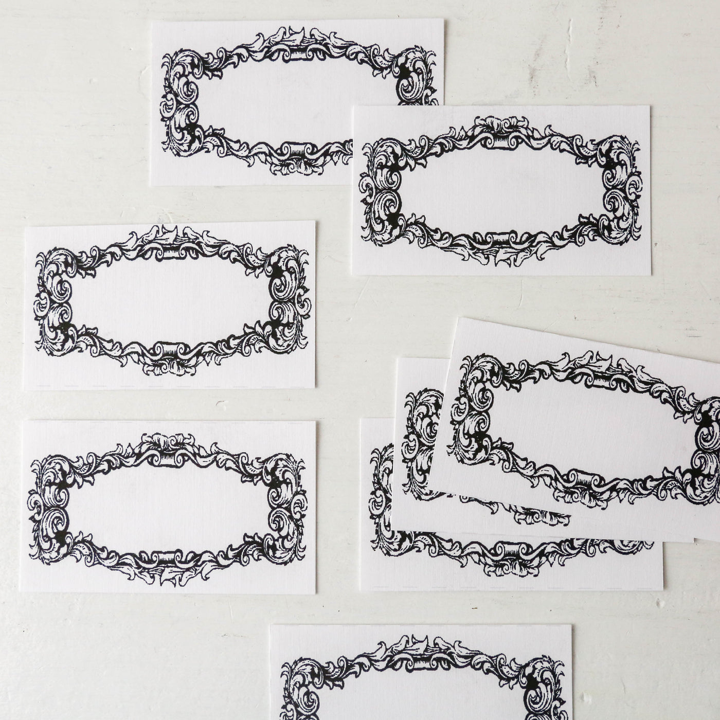 Antique Scroll Place Cards or Book Plates - Set of 8