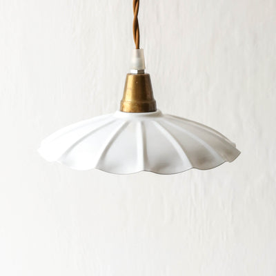 Fluted Pendant Lamp 'Gustav' - White