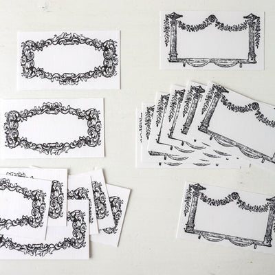Antique Scroll Place Cards or Book Plates - Set of 8