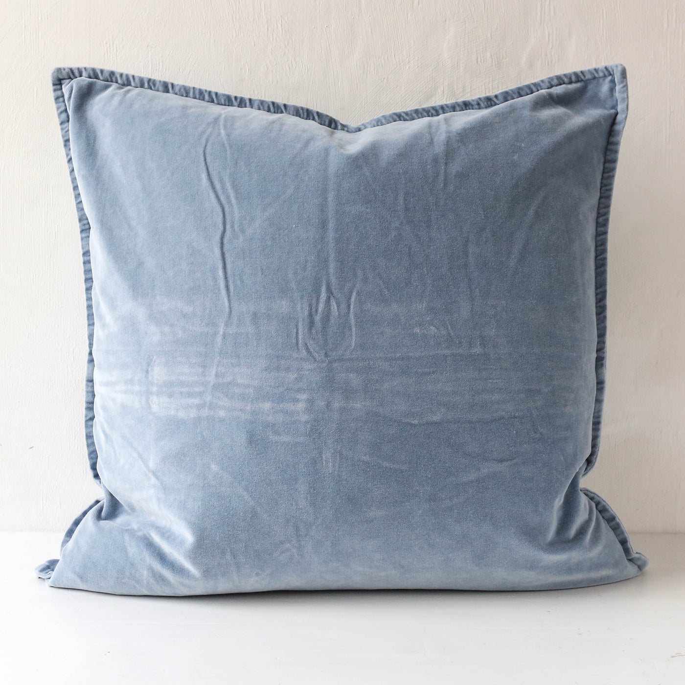 Cotton Velvet Cushion Cover - Cornflower