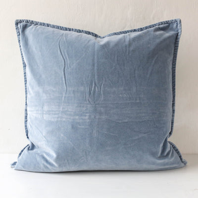 Cotton Velvet Cushion Cover - Cornflower