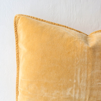 Cotton Velvet Cushion Cover - Harvest Yellow