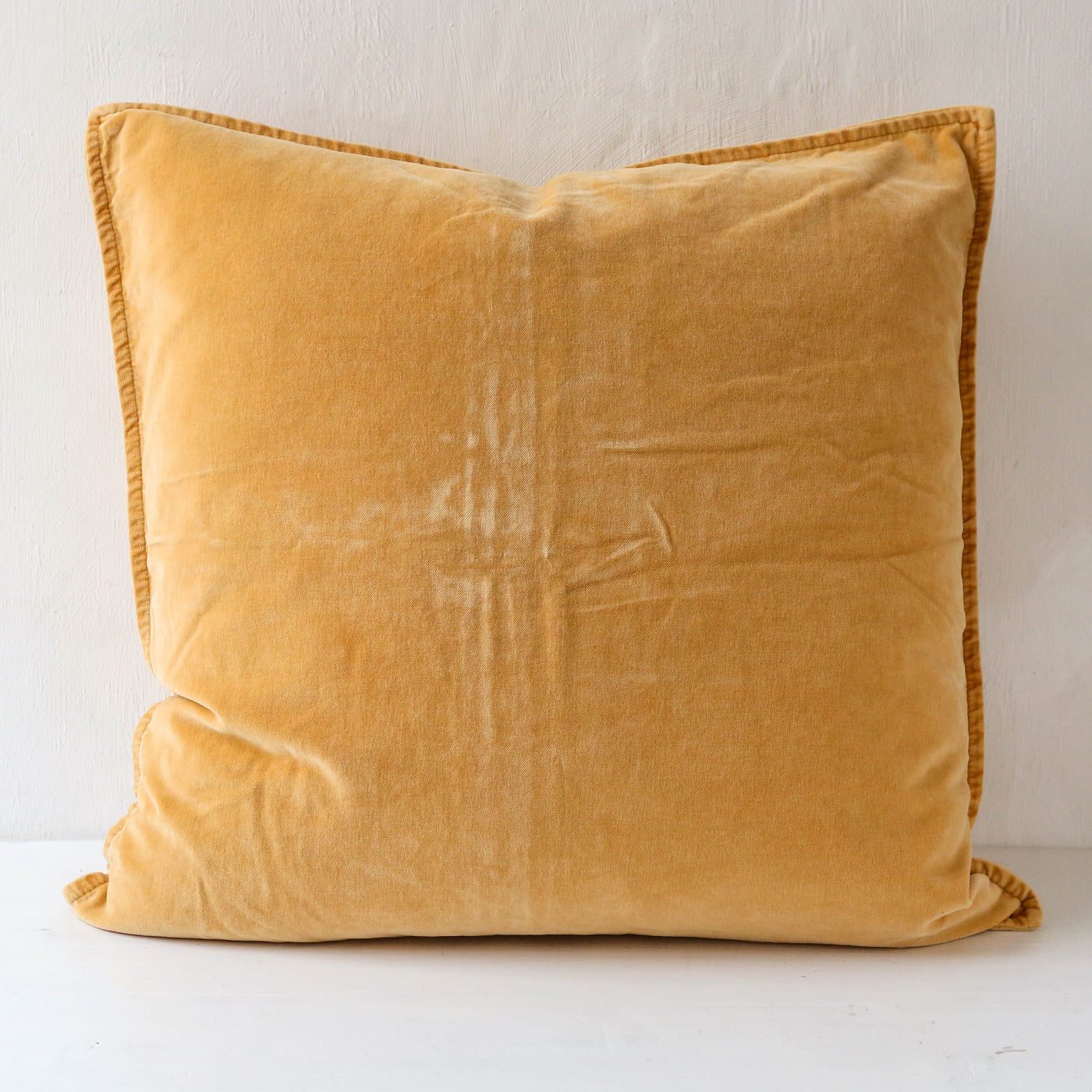 Cotton Velvet Cushion Cover - Harvest Yellow