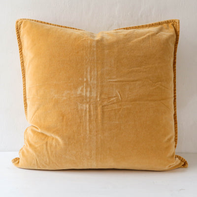Cotton Velvet Cushion Cover - Harvest Yellow