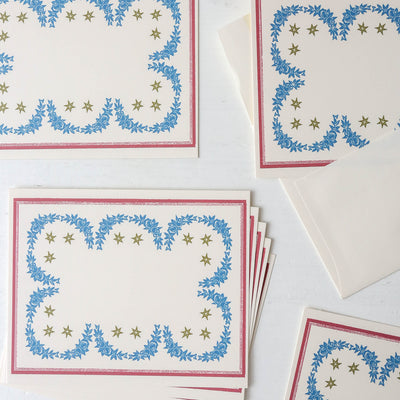 Laurel & Star Frame Notecard Stationery - Set of 8