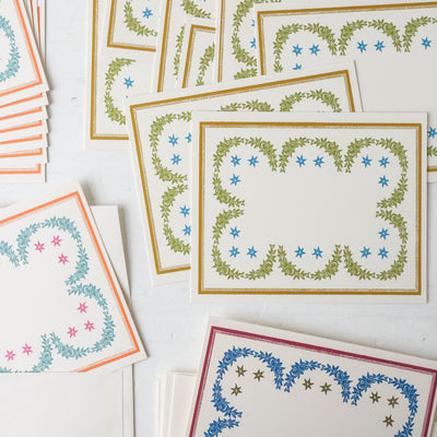 Laurel & Star Frame Notecard Stationery - Set of 8