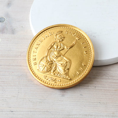 Giant Gold Queen Victoria Penny Chocolate Coin