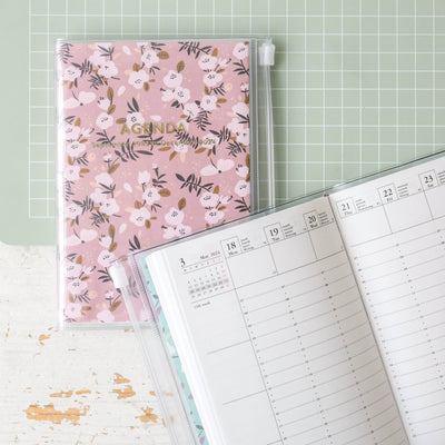 A6 Flower Pattern Wallet Diary - 2024