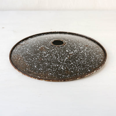 Vintage Enamel Industial Factory Lampshade - Black & White