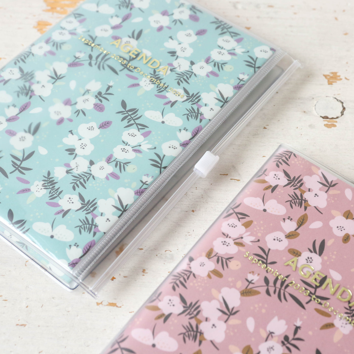 A6 Flower Pattern Wallet Diary - 2024