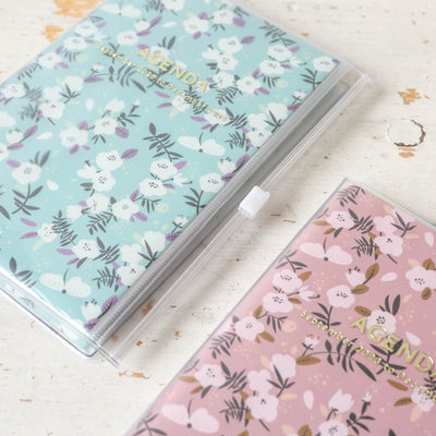 A6 Flower Pattern Wallet Diary - 2024