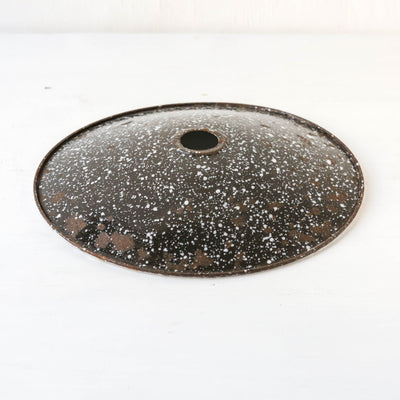 Vintage Enamel Industial Factory Lampshade - Black & White