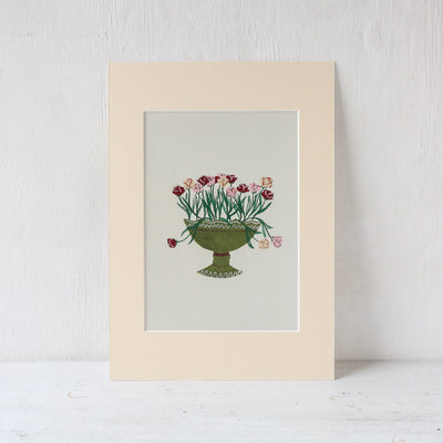 A4 Mounted 'Cheerful Bloom 4' Print by Harriet Watson