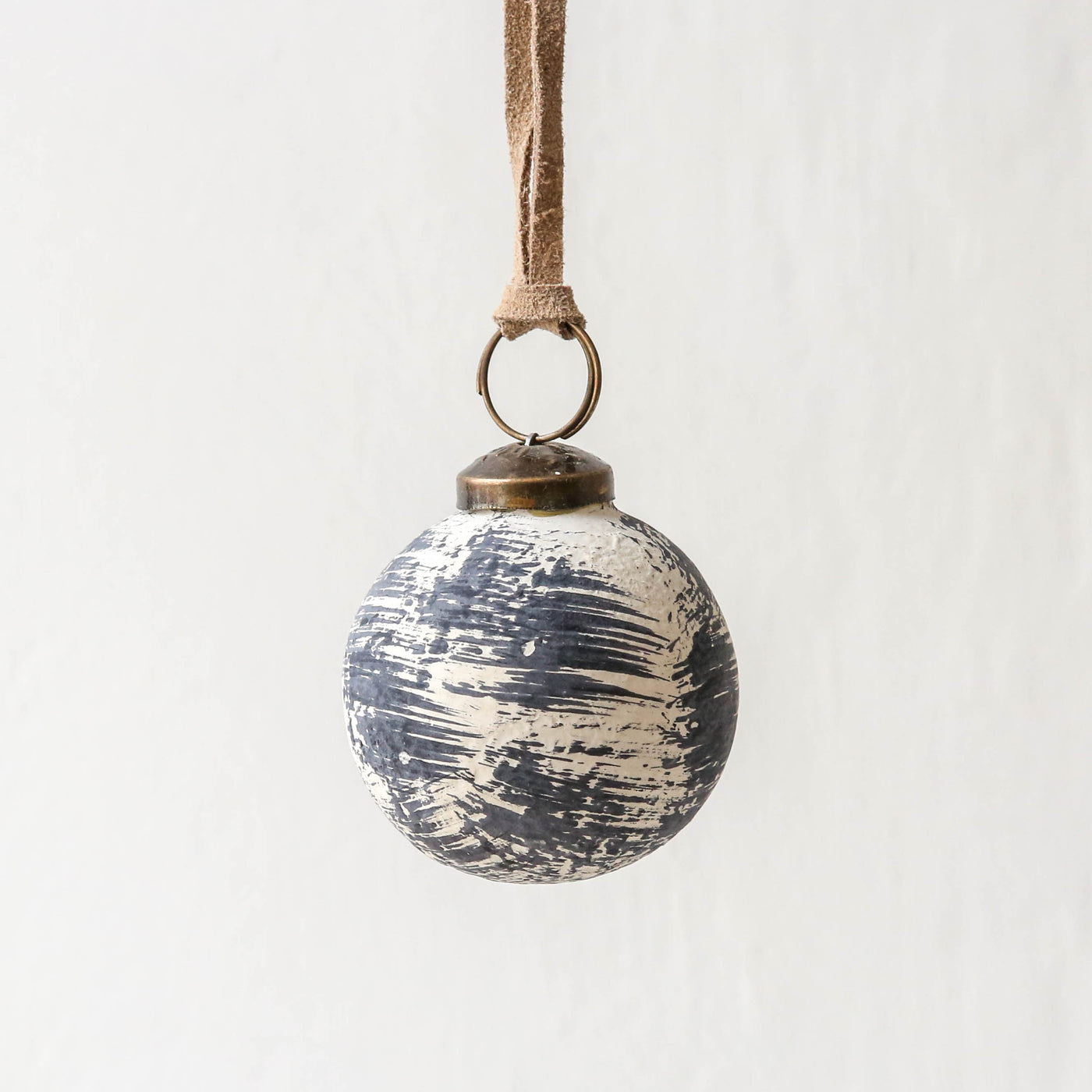 5cm Brushed Glass Bauble - Slate