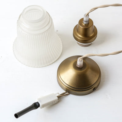 Glass Pendant Lamp 'Ulla' - Antique Brass