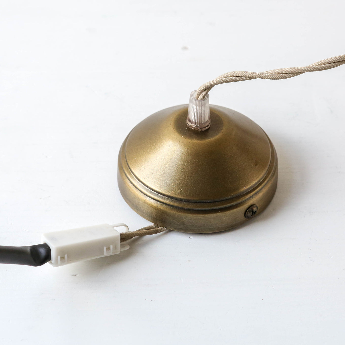 Glass Pendant Lamp 'Ulla' - Antique Brass
