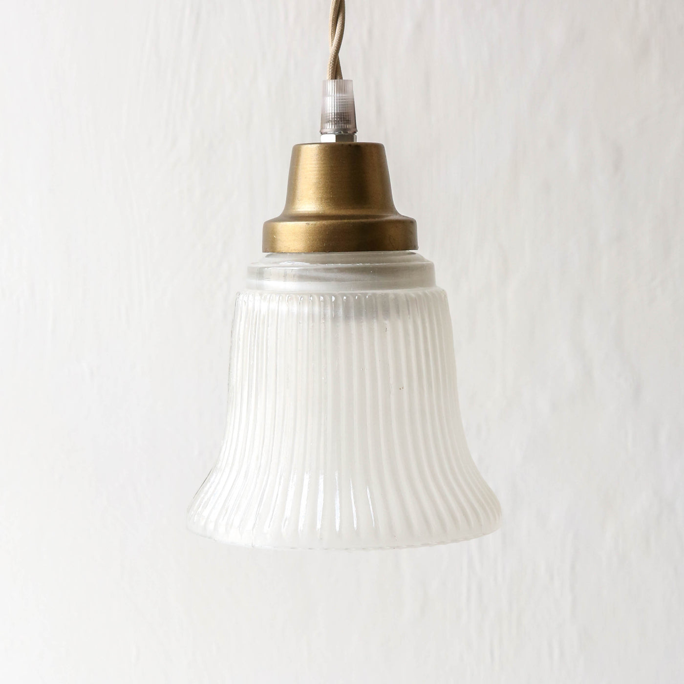 Glass Pendant Lamp 'Ulla' - Antique Brass