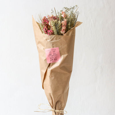 British Dried Flower Bouquet - Pink