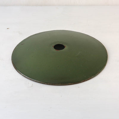 Vintage Enamel Industrial Factory Lampshade - Green
