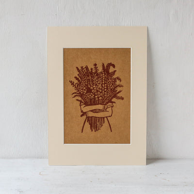 A4 Mounted 'Floral 3' Print by Rosanna Morris