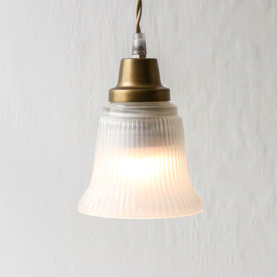 Glass Pendant Lamp 'Ulla' - Antique Brass
