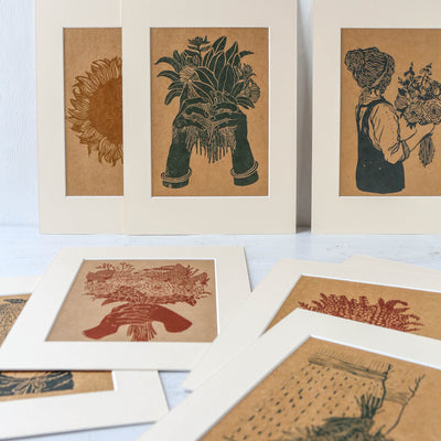 A4 Mounted 'Floral 3' Print by Rosanna Morris