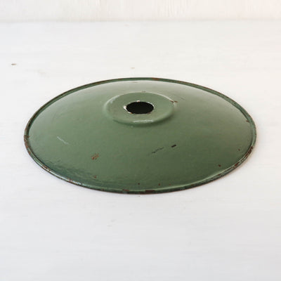Vintage Enamel Industrial Factory Lampshade - Green