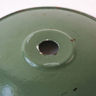 Vintage Enamel Industrial Factory Lampshade - Green