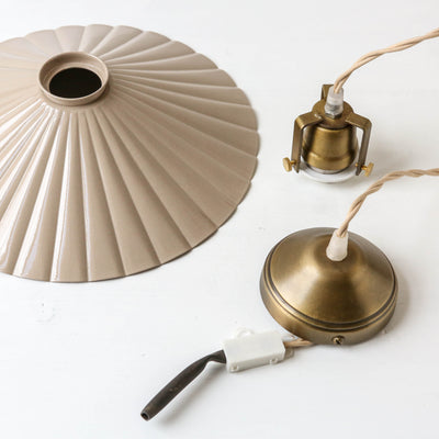 Fluted Pendant Lamp 'Anita' - Beige