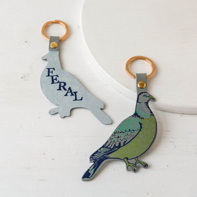 Pigeon Leather Keyring