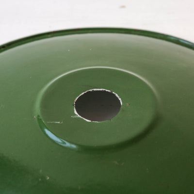 Vintage Enamel Industrial Factory Lampshade - Green