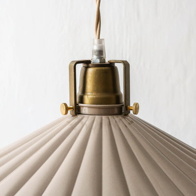 Fluted Pendant Lamp 'Anita' - Beige
