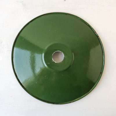 Vintage Enamel Industrial Factory Lampshade - Green