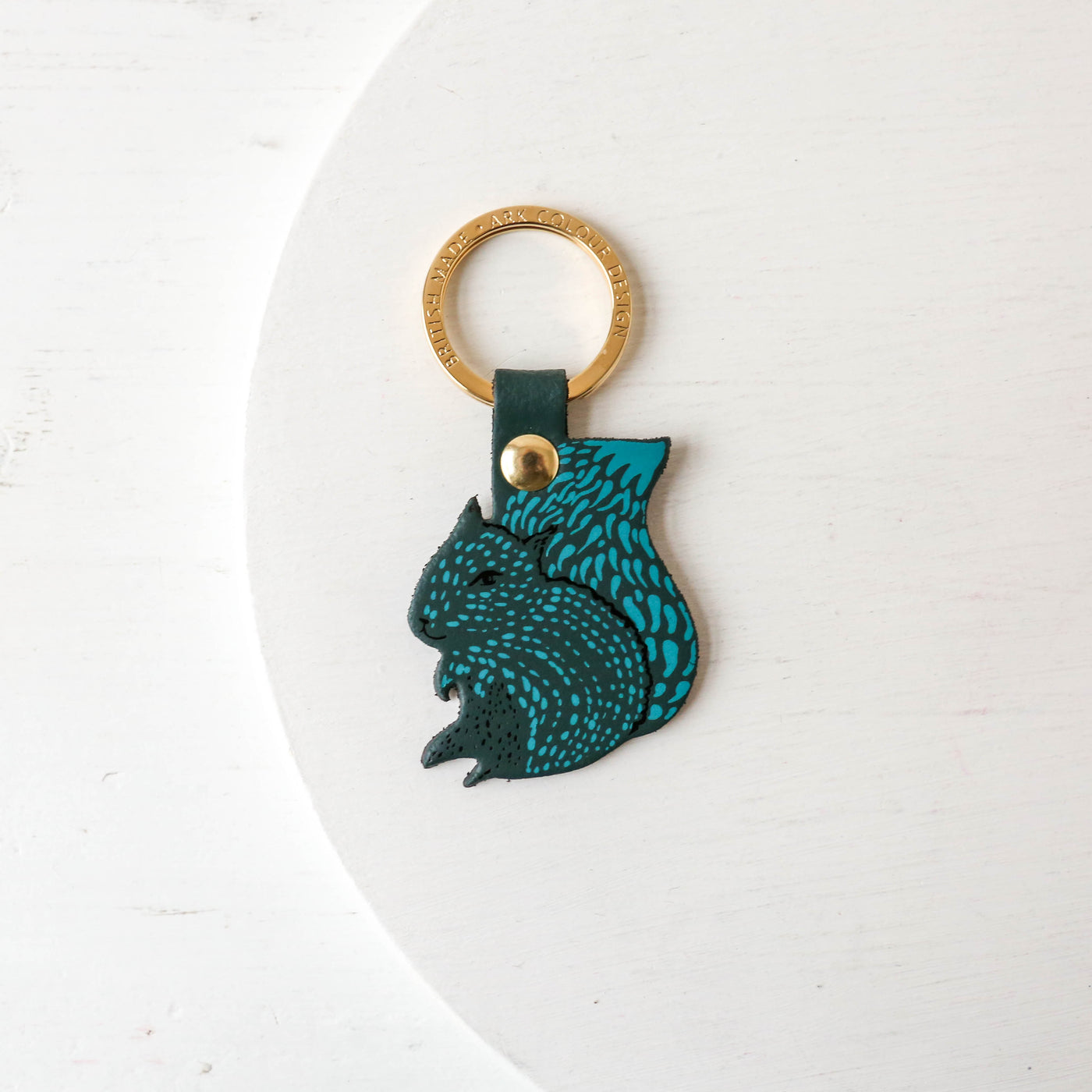 Squirrel Leather Keyring