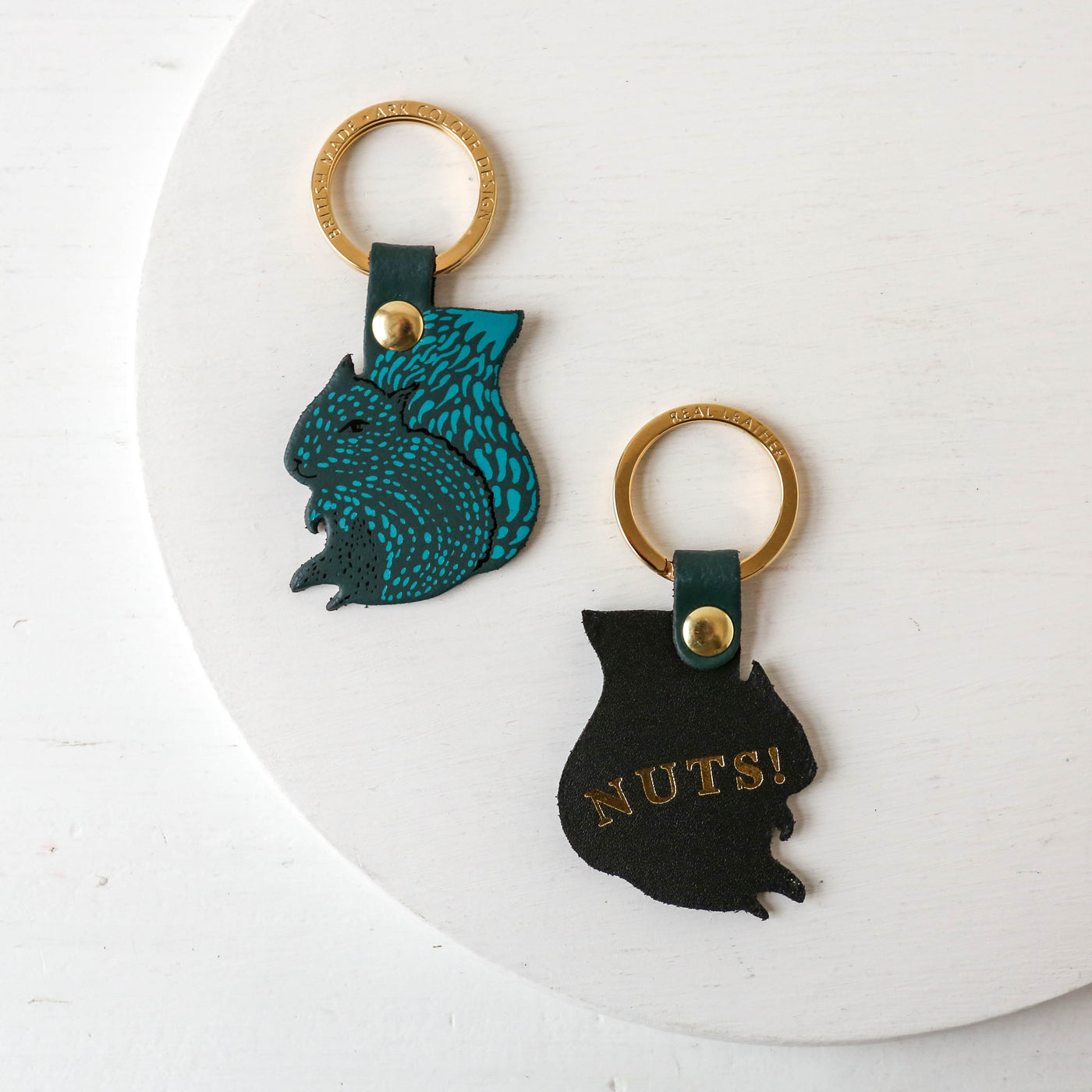 Squirrel Leather Keyring