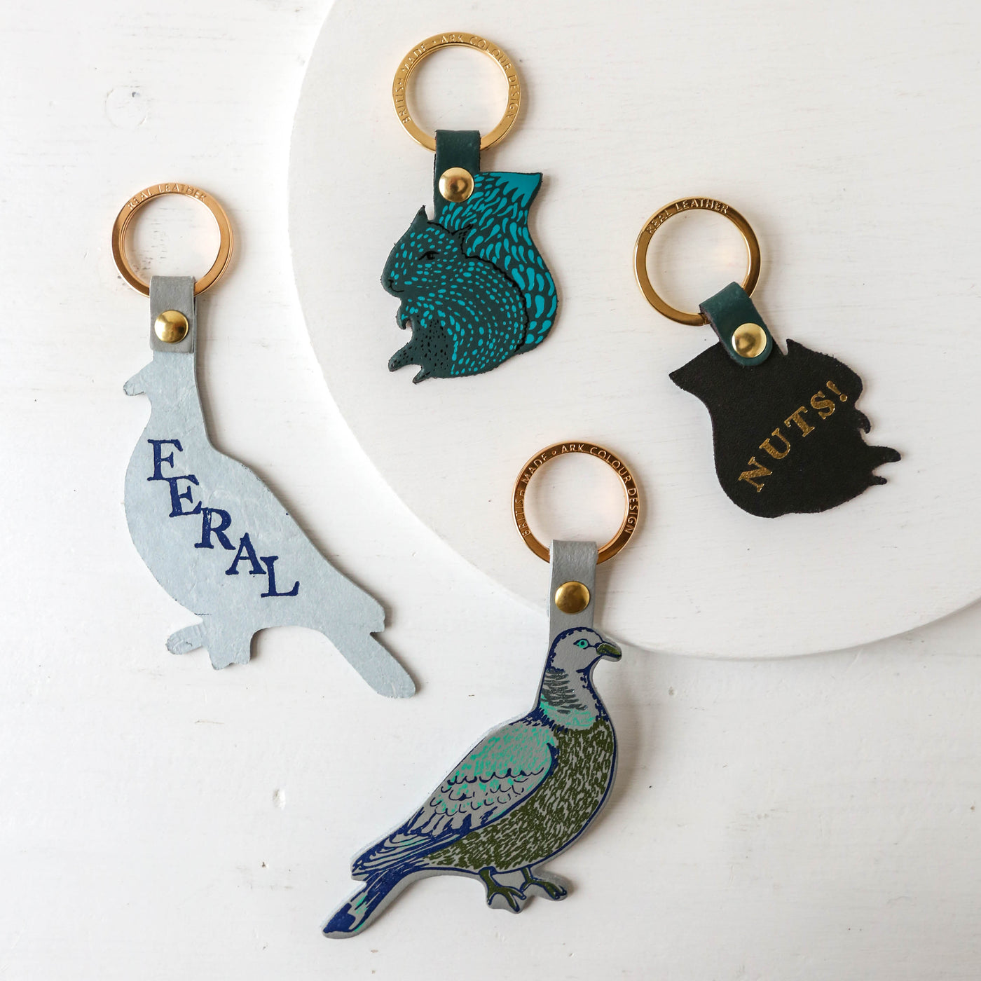 Pigeon Leather Keyring