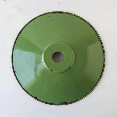 Vintage Enamel Industrial Factory Lampshade - Green