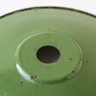 Vintage Enamel Industrial Factory Lampshade - Green
