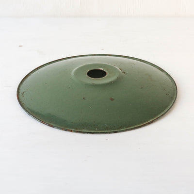 Vintage Enamel Industrial Factory Lampshade - Green