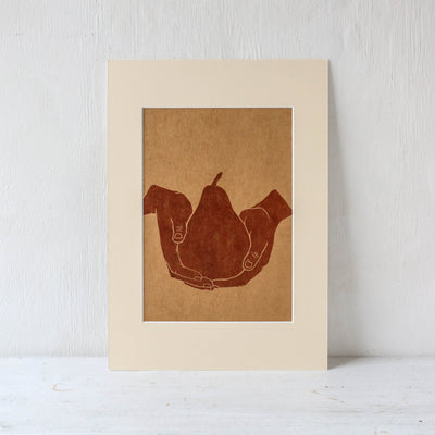 A4 Mounted 'Pear' Print by Rosanna Morris