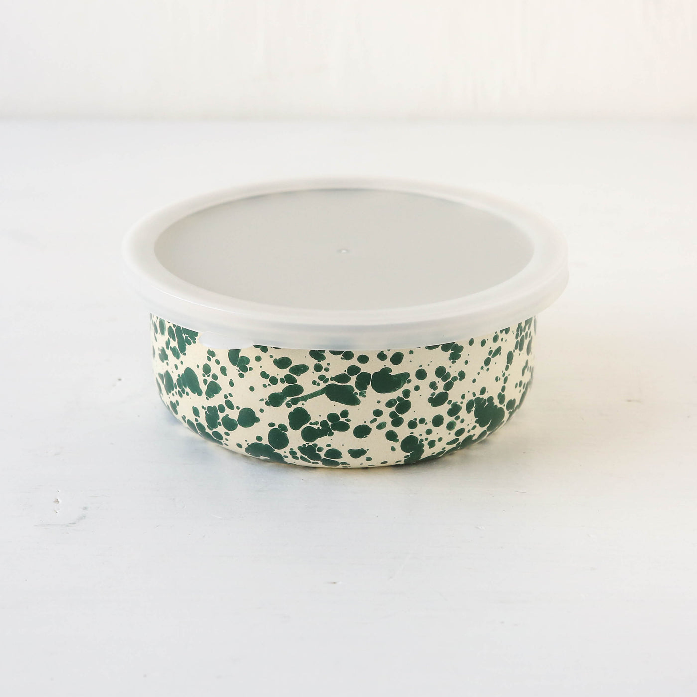 Splatter Enamel Food Storage Bowl