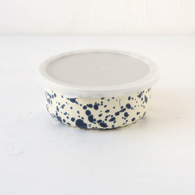 Splatter Enamel Food Storage Bowl
